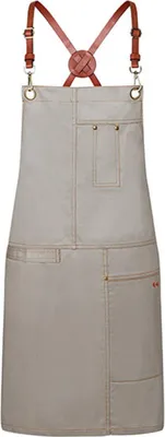 Produktbild von Karlowsky Latzschürze URBAN X-STYLE 68 x 80 cm Leder-Kreuzträger unisex Baumwolle waschecht Steingrau
