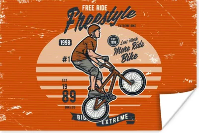 Produktbild von MuchoWow® Poster Mann - Fahrrad - Retro 120x80 cm - Bilder