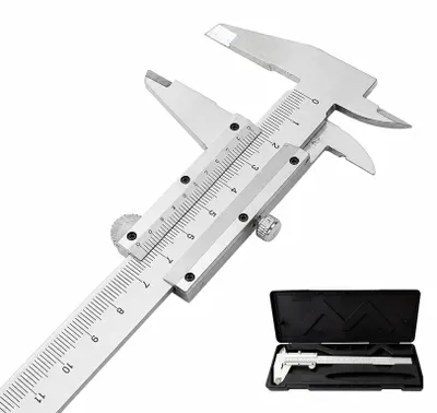 Imagen del producto de Calibrador de 150 mm, medición analógica, precisión de 0,02 mm, para uso doméstico y en talleres