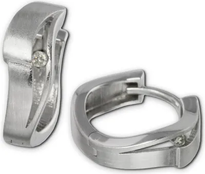 Produktbild von SilberDream Creolen Damen 925 Silber weiß Ring Zirkonia Ohrringe 14mm SDO338W