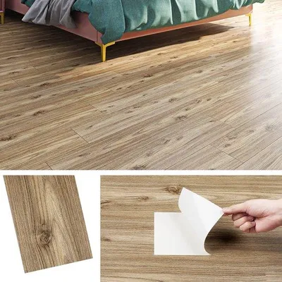 Obrázek produktu pro Samolepicí, voděodolná vinylová podlaha s dřevěným vzorem, rozměr 90 x 15 cm – protiskluzová, odolná proti poškrábání, ideální do kuchyně, koupelny a obývacích pokojů
