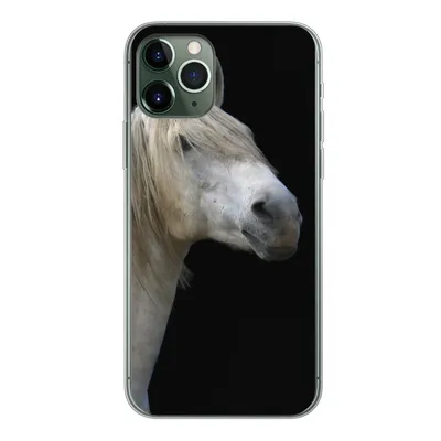 Produktbild von MuchoWow® Handyhülle Schutzhülle Hülle für iPhone 11 Pro Pferde - Pilz - Schwarz Silikon Softcase Handy Hülle - Handy