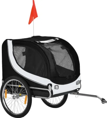 Produktbild von Fortuna Lai Hundeanhänger Fahrradanhänger Hundetransporter Fahrrad Weiß+Schwarz 130x73x90cm