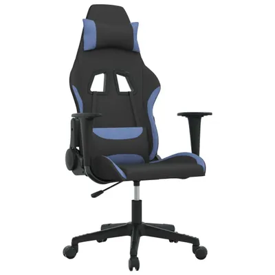 Zdjęcie produktu dla vidaXL Fotel gamingowy czarno-niebieski materiał