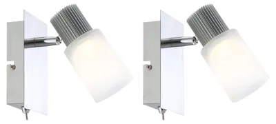 Produktbild von 2er Set LED Wandleuchte, Alabaster Optik, Chrom, L 15,5 cm