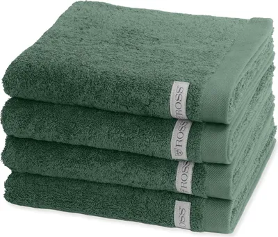 Produktbild von Ross Sinfonie 4 X Handtuch im Set Walkfrottee aus reiner Baumwolle 500 g/m², Hohe Saugkraft und flauschig weicher Griff, Gewebte Bordüre für elegante Optik