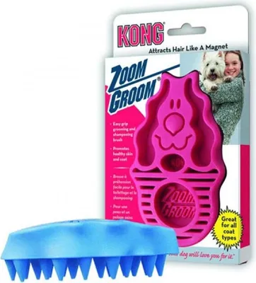 Zdjęcie produktu dla Szczotka dla psa Kong Zoom Groom różowa lub jasnoniebieska