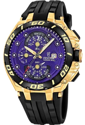 Produktbild von Festina Herren Armbanduhr F20781/GA Chrono Bike Lila, Schwarz und Gold - Limited Edition