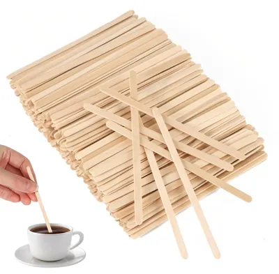 Holz-Rührstäbchen, 400 Stück, 11 cm, biologisch abbaubar