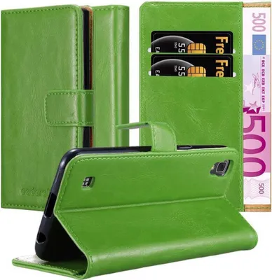 Produktbild von Cadorabo Hülle für LG X POWER Schutzhülle in Grün Handyhülle Book Tasche Case Etui Luxury