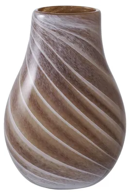Produktbild von Braune Glasvase mit Spiralmuster ø16×h23 cm