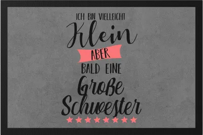 Produktbild von Ich Bin Vielleicht Klein Aber Bald Große Schwester Fußmatte Nachwuchs Schwangerschaft Geschenkidee