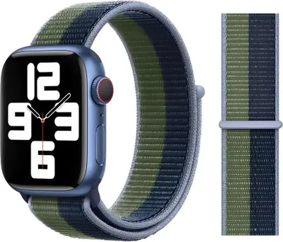 Obrázek produktu pro Původní sportovní řemínek Apple 42/44/45 mm ML313ZM/A Abyss Blue/Moss Green
