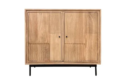 Produktbild von SIT Möbel Kommode | 2 Türen | Mango natur, Metallgestell schwarz | B 100 x T 40 x H 90 cm | 20013-01 | Serie SUNDARA