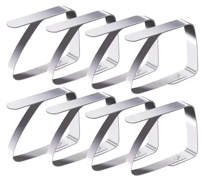 Produktbild von 8 Stück Tischtuchklammern Edelstahl, Tischdeckenklammer Tischabdeckungsklemmen Tischdecke Clips Tischtuch Clips - Silber