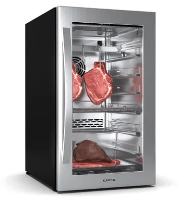 Produktbild von Klarstein Reifeschrank, 88L Fleischreifeschrank mit Temperatur & Luftfeuchtigkeitskontrolle, Antibakterielle UVC-Beleuchtung, Touch-Bedienfeld, Doppelt Verglaste Tür, Ideal für Zuhause & Gastronomie