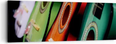 Produktbild von Bild auf Leinwand - Leinwandbild - Gitarre Musik Instrument - 90x30cm - Wand Bild - Wanddeko - Leinwanddruck - Bilder - Kunstdruck - Wanddekoration - Leinwand bilder - Wandkunst - AB90x30-2113