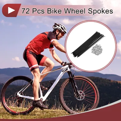Produktbild von 72 Set 14G Fahrradspeichen 253mm Fahrradradspeichen Kohlenstoffstahl Schwarz