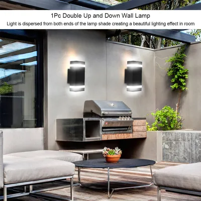 Image de 1Lampe murale double pour l'intérieur et l'extérieur Home Bedroom Decor Lamp LED Bulbs Included (ampoules incluses)
