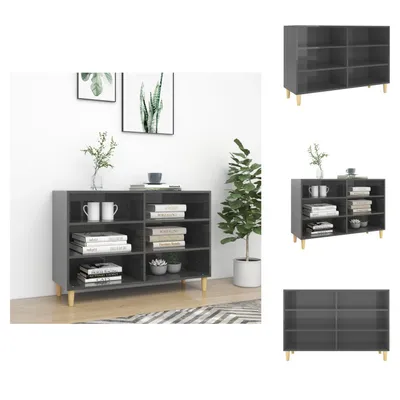 Obrázok produktu pre vidaXL Príborník vysoký lesk sivý 103,5x35x70 cm materiál na báze dreva - Príborníky