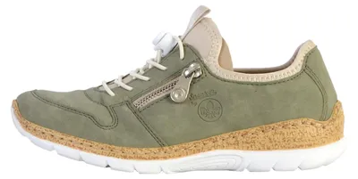 Image de Chaussures Rieker Nabukino/Scuba pour femmes, chaussures basses, mocassins, couleur verte, pour le quotidien