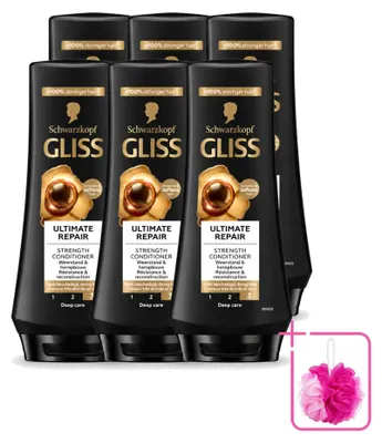 Imagen del producto de 6 x Acondicionador Gliss Ultimate Repair - Para cabello muy dañado - 200 ml - Paquete económico - 6 unidades
