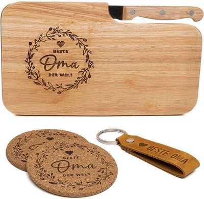 Produktbild von Geschnitzte Holz Frühstücksplatte