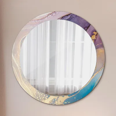 Produktbild von Ø80cm Modern Spiegel - Wandspiegel Wandmontage- Schlafzimmer - Marmor Stein
