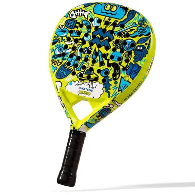 Produktbild von Matchu Sports x Wotto Padelschläger – 100 % 3K Carbon, Tropfenform, 360 g – Rauer Allround-Padelracket mit Geschenkbox