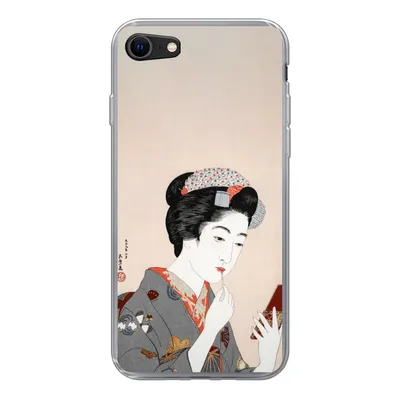 Produktbild von MuchoWow® Handyhülle Schutzhülle Hülle für iPhone SE 2022 Japanisch - Frau - Make-up - Altmodisch Silikon Softcase Handy Hülle - Schutzhülle
