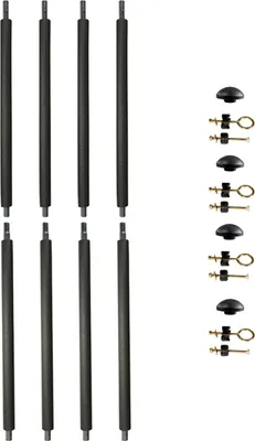 Image de KANGUI Lot de 4 poteaux de filet de sécurité Ø25mm pour trampolines de jardin toutes marques avec mousse, visserie et capuchon (longueur totale 215cm)