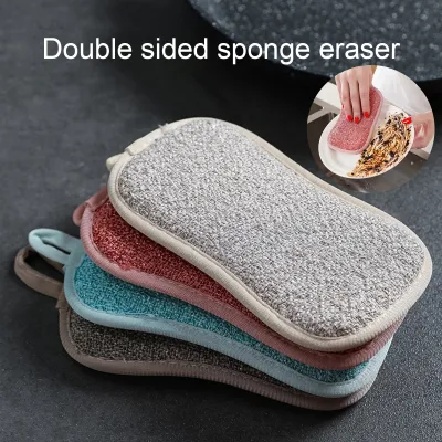 Produktbild von 4pcs/Set-Scheuerkissen doppelseitig superabsorbierende praktische wiederverwendbare Reinigungsschrubbeschwämme für Gerichte