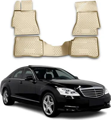 Produktbild von 2005-2013 Mercedes S Klasse W221 Fußmatten TPE Beige 4 tlg