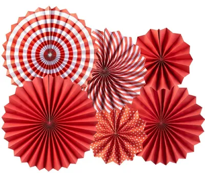 Productafbeelding van Papieren waaierdecoratie, 6 stuks, 20 cm, 30 cm, 40 cm, geschikt voor verjaardag en bruiloft