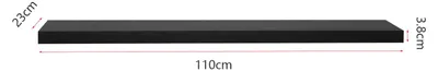 Immagine prodotto di Mensole a muro sospese - Mensole decorative - Set da 2 - MDF - Montaggio a parete - 110 x 23 x 3,8 cm - Nero