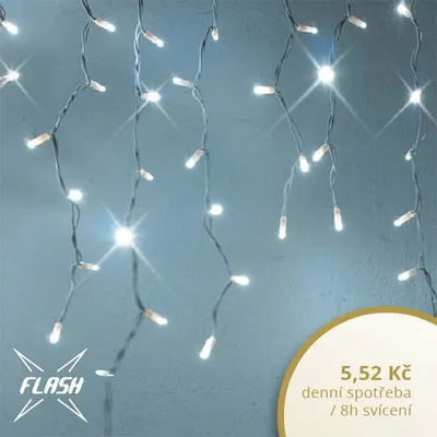 Obrázek produktu pro LED světelné krápníky, FLASH, 3x1 m, ledově bílá, 174 diod, IP67
