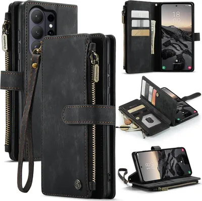 Produktbild von Samsung Galaxy S26 Ultra Hülle - CaseMe C30 Klapphülle mit Brieftasche - Schwarz