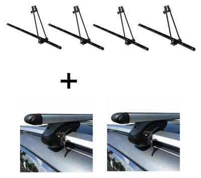 Produktbild von 4x Fahrradträger ORION + Relingträger VDP L120 kompatibel mit für VW Caddy ab 2008