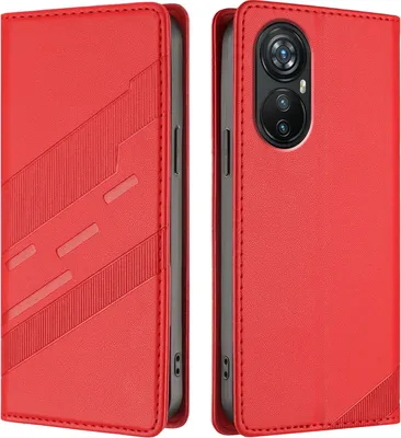 Obrázek produktu pro Pouzdro pro Blackview A200 Pro,Polyuretankožené peněženkové pouzdro s přihrádkou na karty a funkcí stojánku Rot