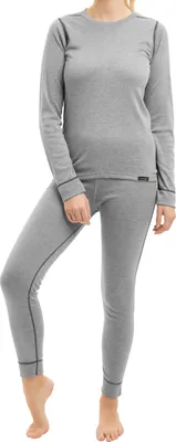 Produktbild von POLARDRY Damen Thermo Wäsche Set - Warme lange Unterwäsche - Hellgrau M