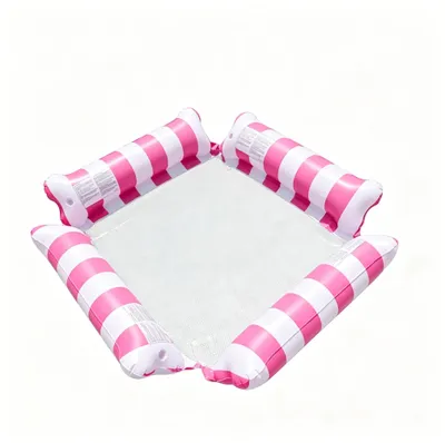 Produktbild von Aufblasbarer Wassersessel 4-Tuben Design Pink gestreift 122 x 122 cm