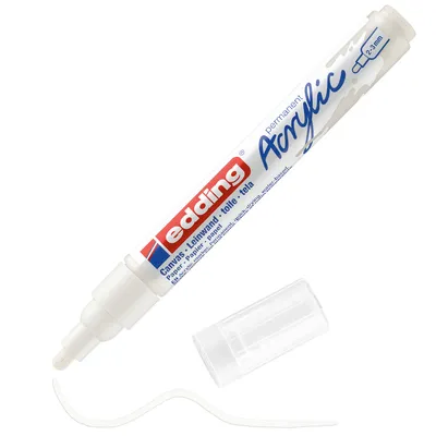 Produktbild von Edding Acrylmarker Stifte Malbedarf 5100 weiß wasserfest für kreative Gestaltung