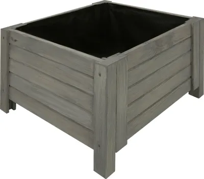 Image de KOTARBAU® Jardinière Extérieur Bois de Pin Imprégné 50x50x30cm Anthracite Jardiniere sur Pieds Bac à Fleurs Capacité avec Toile Anti-Mauvaises Herbes