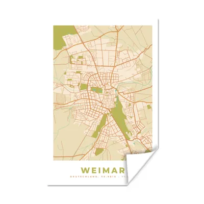 Produktbild von MuchoWow® Poster Weimar - Stadtplan - Vintage - Karte 120x180 cm - Kunstposter