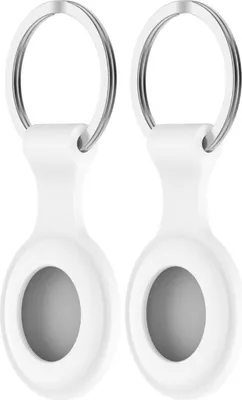 Produktbild von Cazy Silikon Hülle Kompatibel mit Apple AirTag - Weiss - 2 Stück