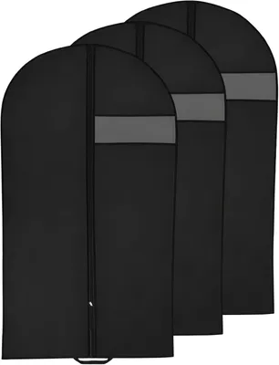 Productafbeelding van Kledingzakken 60 x 120 cm - Set van 3 - Overhemdpak - Jurk - Kledinghoes - Afdekkingen - Shirt pak - Kledingtas - Jurken
