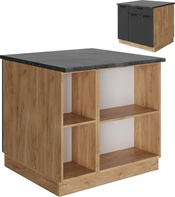 Produktbild von Kücheninsel Vicco Fame-Line Dunkelgrau 90 cm mit Schublade, ohne Arbeitsplatte, Model 56969