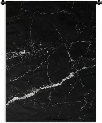 Produktbild von MuchoWow® Wandteppich Wandbehang Marmor - Schwarz - Marmoroptik - Weiß - Luxus - Stein 150x200 cm Tapisserie Dekoration Wandtuch - Wandaufhängung - Moderner