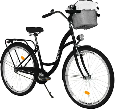 Produktbild von Milord Komfort Fahrrad Mit Korb Damenfahrrad, 28 Zoll, Schwarz, 1 Gang
