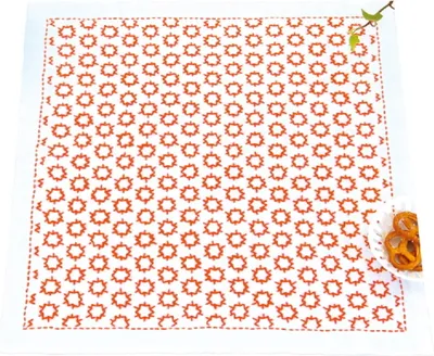 Produktbild von Olympus Hitomezashi Sashiko Stickpackung "Hana Fukin Konpeitou", Stoff bedruckt, 34x34cm, Original aus Japan